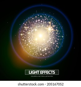 Light burst effect.  Vector illustration