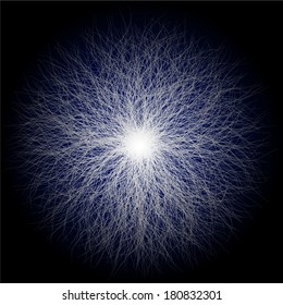 Light burst, fireball. Abstract Lightning illustration. 