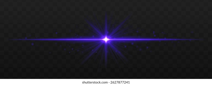 Explosão de luz. Raios brilhantes com partículas de luz e centro de estrela afiada. Pequenos brilhos criam movimento dinâmico e humor festivo.