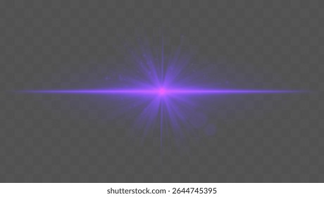 Light burst. Pink starburst with fine rays, sparkles, and radial symmetry on transparent backdrop, ideal for fantasy or magic concepts.