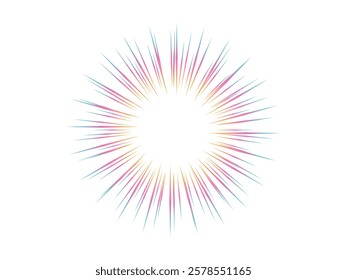 Light burst with rainbow prism effect vector illustration on transparent background