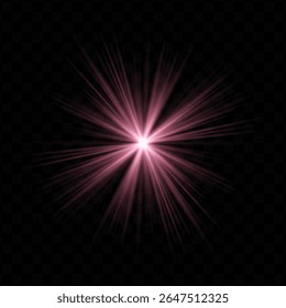 Light burst. Red central starburst with sharp rays and transparent glow, perfect for sci-fi, energy, or futuristic interface visuals.