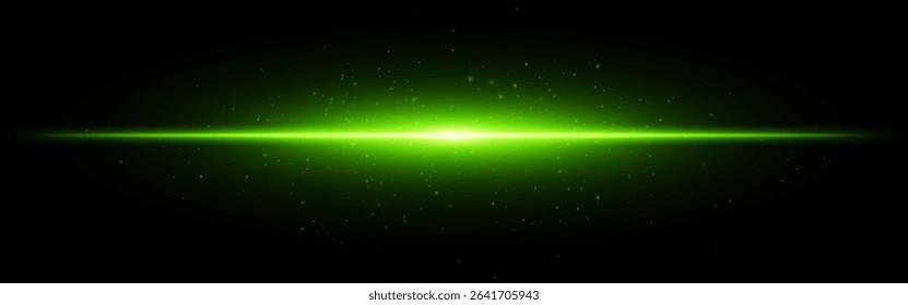 Light burst set icon. Aqua horizontal flash with subtle particles and gradient beam on dark background, perfect for tech or digital interface themes.