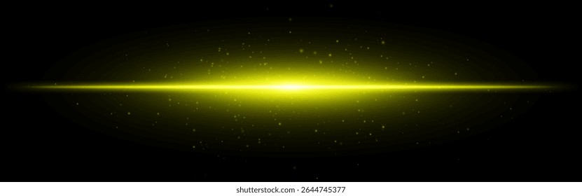 Light burst set icon. Aqua horizontal flash with subtle particles and gradient beam on dark background, perfect for tech or digital interface themes.
