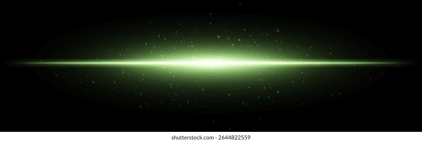 Ícone de conjunto de intermitência luminosa. Flash horizontal Aqua com partículas sutis e feixe de gradiente no fundo escuro, perfeito para temas de interface digital ou tecnológica.