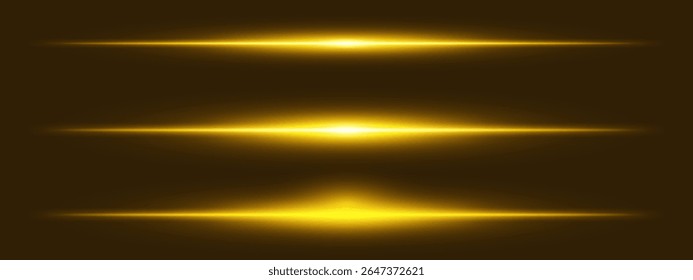 Conjunto de burst claro. Feixe amarelo intenso com faíscas e partículas suaves sobre preto, adequado para o espaço, energia ou design de interface futurista.