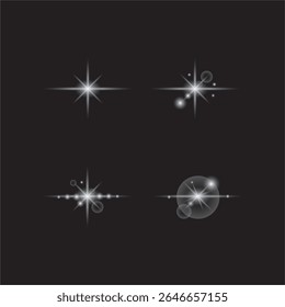 Light burst set White Glowing vector