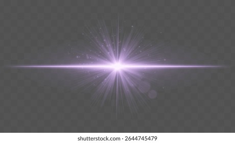Light burst. Starburst with fine rays, sparkles, and radial symmetry on transparent backdrop, ideal for fantasy or magic concepts.