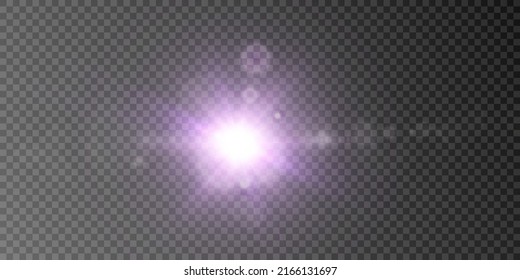 Light burst starlight png. Light sunlight. Shimmering highlights on a transparent background. Vector