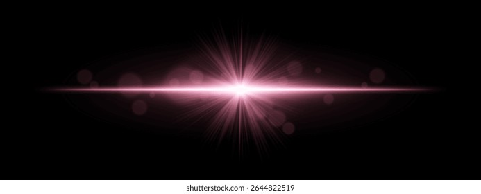 Light burst. Star-shaped flash with radial rays and soft bokeh on black background, ideal for magic, fantasy or romantic glow effects.