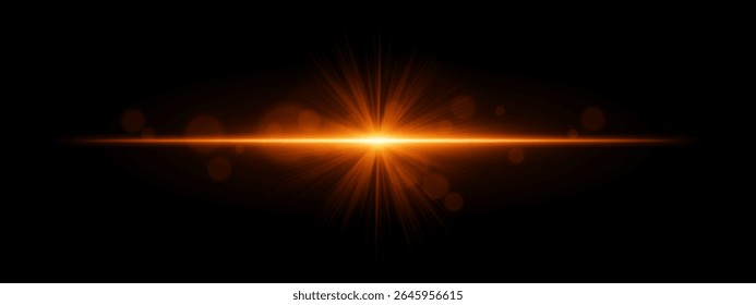 Light burst. Star-shaped flash with radial rays and soft bokeh on black background, ideal for magic, fantasy or romantic glow effects.