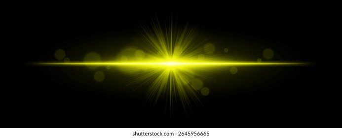 Light burst. Star-shaped flash with radial rays and soft bokeh on black background, ideal for magic, fantasy or romantic glow effects.