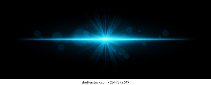Light burst. Star-shaped flash with radial rays and soft bokeh on black background, ideal for magic, fantasy or romantic glow effects.