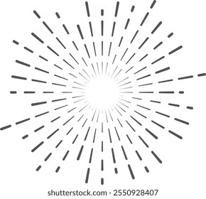 Símbolo de rajada de luz. Raios de sol ícone preto