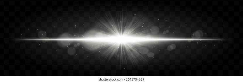 Light burst. Teal radiant glow with burst rays and soft floating sparkles on checkered transparent background, suitable for sci-fi themes.