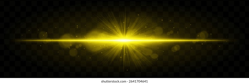 Light burst. Teal radiant glow with burst rays and soft floating sparkles on checkered transparent background, suitable for sci-fi themes.