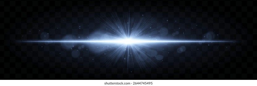 Light burst. Teal radiant glow with burst rays and soft floating sparkles on checkered transparent background, suitable for sci-fi themes.
