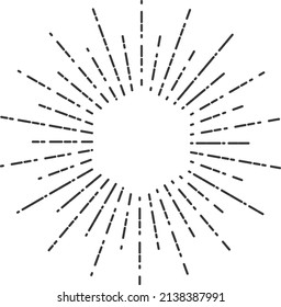 La luz estalló en un estilo vintage. Rayos de explosión con estrella hexágona blanca