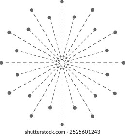 Símbolo de fogos de artifício redondos com explosão de luz. Mostrar ícone isolado no plano de fundo branco