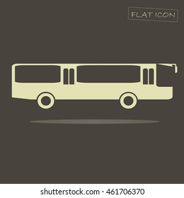 Light bus icon on black, vector illustration