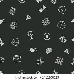 Light Business icon set in repeated pattern black background