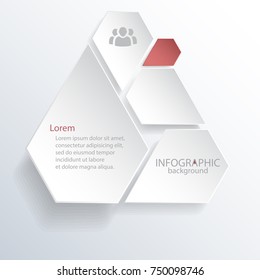 Light business infographic elements with gray hexagonal structure text and people icon isolated vector illustration