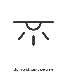 Icono de botón de luz aislado en fondo blanco. Símbolo multimedia moderno, simple, vector, icono para el diseño de sitios web, aplicación móvil, ui. Ilustración vectorial