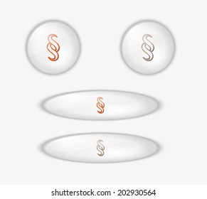 light buttons with color paragraph symbol, vector