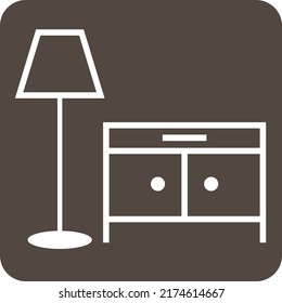 Luz y gabinete, ilustración, vector sobre un fondo blanco.