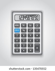 Light calculator dialed numbers on paper background