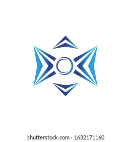 light camera effect vector logo design illustration
