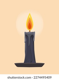 encienda una vela. Quemando velas. Ilustración del vector
