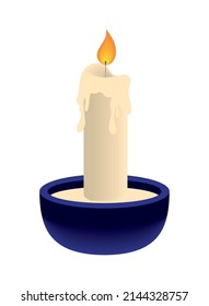 light candle icon isolated flat