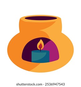 light candle lamp isolated icon