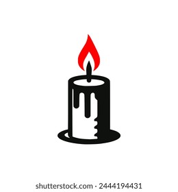 light candle logo vector illustration template design