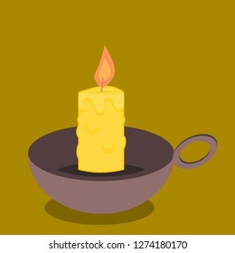 light candle on candlestick 