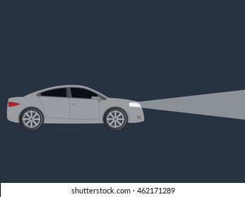 Light from car headlights in night