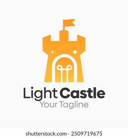 Plantilla de diseño de logotipo de castillo ligero. Bueno para empresas, agencias, comunidad y Organización