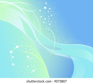 light celestial blue background with white crooked line and pollen