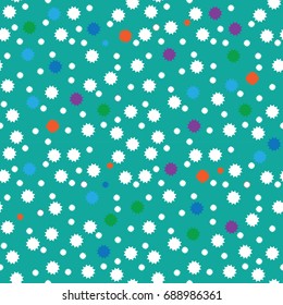 Light and cheerful pattern for wrapping gifts, fabric, backgrounds etc. Seamless vector. Gives merry atmosphere of a holiday. 