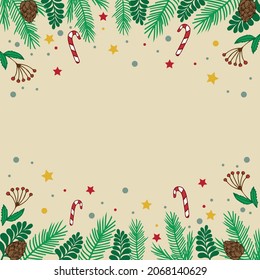 Light Christmas background, festive web template - Vector illustration