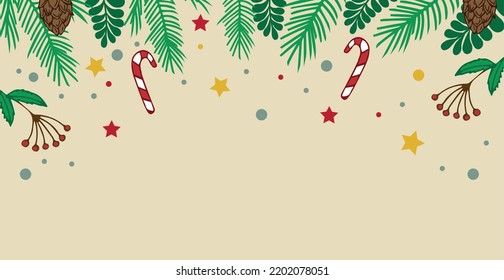 Light Christmas background, festive web template - Vector illustration