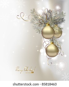 fondo navideño ligero con bolas de plata