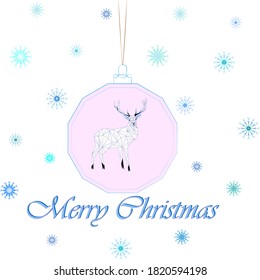 Light Christmas deer in a Christmas ball