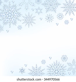 Light christmas new year diamond crystal snowflakes background. Winter holiday design. Jewelry gifts advertising poster cover flyer background.
