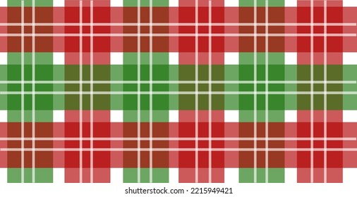 Light Christmas plaid background with green and red colors flannel texture vector illustration.