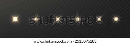 Light Christmas star isolated. Light effect bright star. Vector sparkles collections.