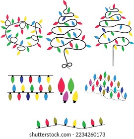 Light Christmas Tree Design Editable Vector File.