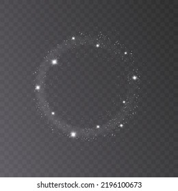 Light circle. Light effect around a bright blue line. Glowing shiny circle. PNG. eps vector