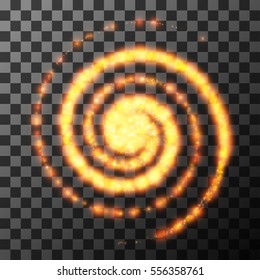 Light circle from fire on transparent. Vector illustration